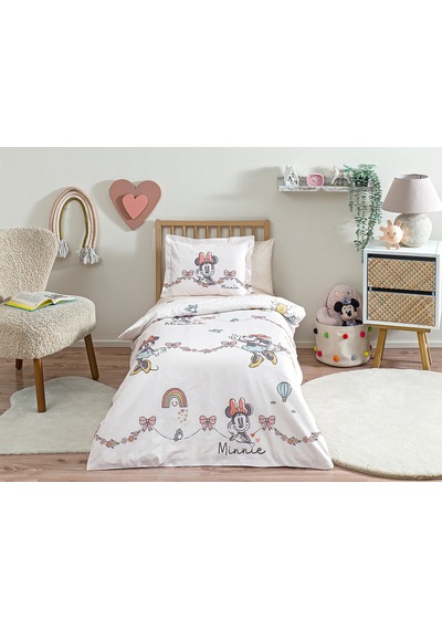 Özdilek Minnie Mouse Bowties Disney Lisanslı Bebek Nevresim Takımı Krem