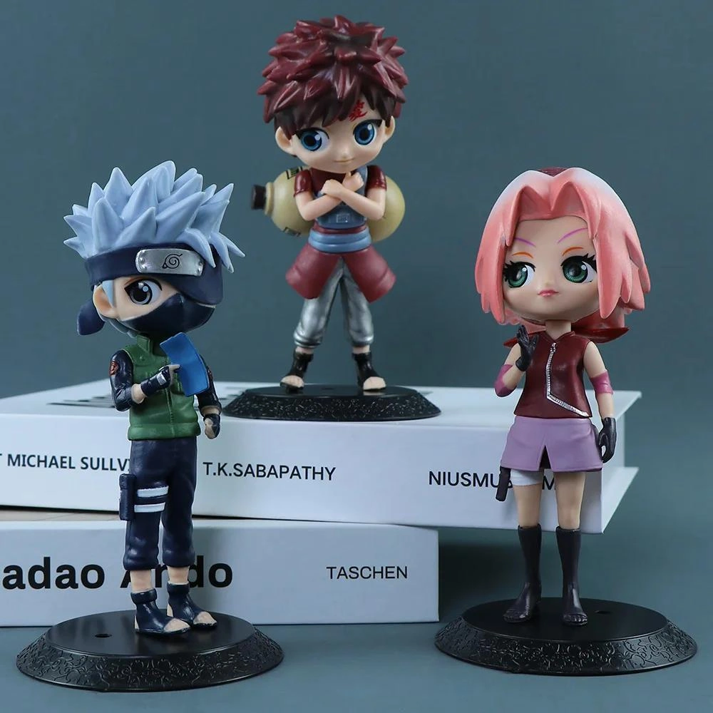 Naruto Shippuden 6'lı Anime Manga Figür Seti Uzumaki Kakashi İtachi Sakura Sasuke Bir Arada 15 Cm. Naruto - Bandai