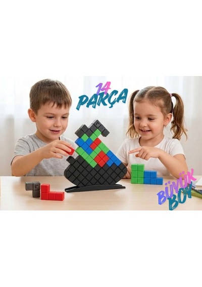 Montessori&stem Tetris Denge Oyunu- Dikkat Ve Konsantrasyon Geliştirici Geometrik Bloklar Seti