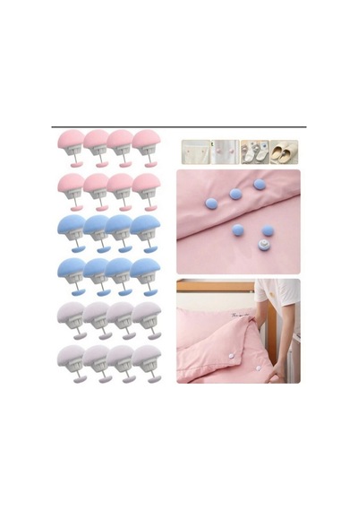 4 Adet-beyaz.mavi.pembe.griantrasit.dugme Klips Plastik 35 X 35 Çok Renkli Diğer