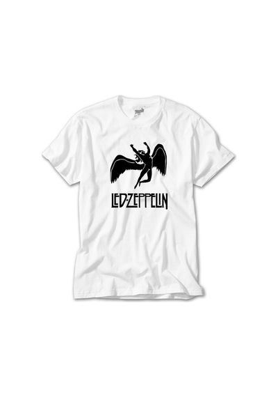 Led Zeppelin Black Angel Beyaz Tişört Beyaz