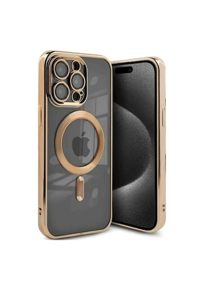 Apple Uyumlu iPhone 15 Pro Uyumlu Kılıf Kross Magneticsafe Kapak - Gold