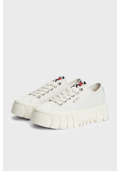 Tommy Jeans Zebra Desenli Platform Sneaker Ayakkabı Kadın Ayakkabı En0en03070 Ybı Beyaz