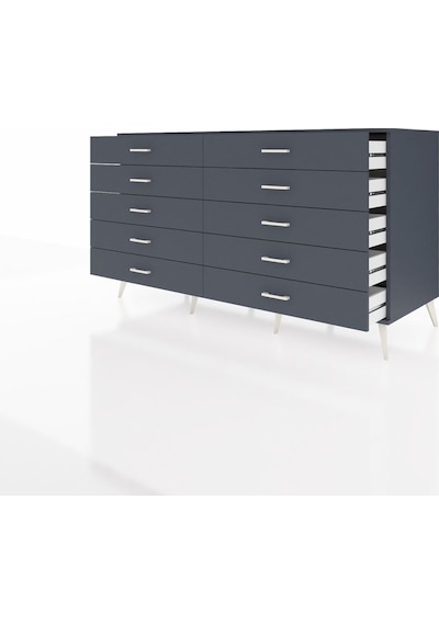 Kronos Konsol 10 Çekmeceli 176x59x99 Antrasit-antrasit Antrasit-antrasit