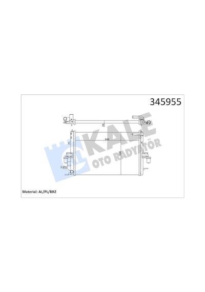 Kale Radyatör Al/pl/brz Mg Zt-mg Zt-t-rover 75 Kale 345955 Grd1055-grd1080-pcc000960