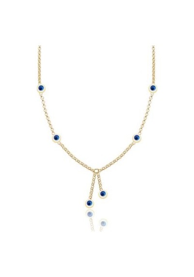 Diamond Line-Gülaylar - Sarı Altın 14 Ayar Nazar Boncuğu Kolye N11.25254