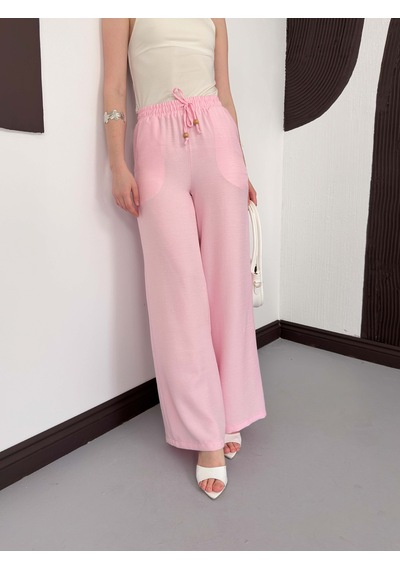 Verymoda Keten Pantolon D2381 Pembe