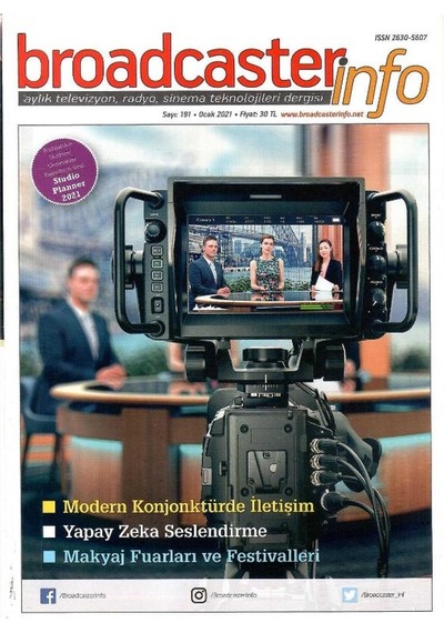 Broadcasterinfo:aylık Televizyon,radyo,sinema Teknolojileri Dergisi-yapay Zeka Seslendirme Sayı:191-ocak 2021 Retro Koleksiyon Eski Baskı