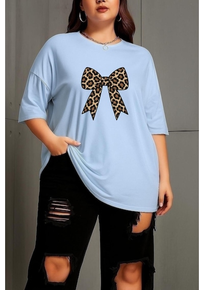 Benroma Büyük Leopar Desenli Klurdela Baskılı Unisex Tişört Çok Renkli