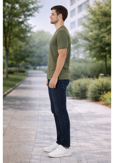 Alexandergardi V Yaka Basic T-shirt Haki