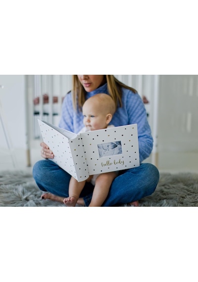 Pearhead Hello Baby Fotoğraf Albümü, Yeni Ve Bekleyen Ebeveynler İçin Bebek Kitabı Hatırası, Cinsiyetsiz Bebek Ak Genel
