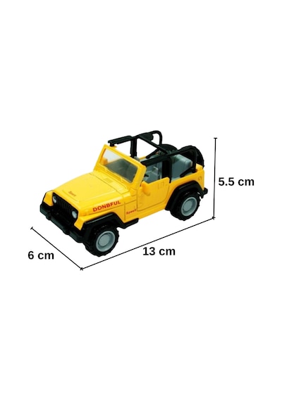 1:64 Ölçek Metal Döküm Sarı Jeep Oyuncak Araba - Off-road Arazi Aracı Die-cast Model Çok Renkli