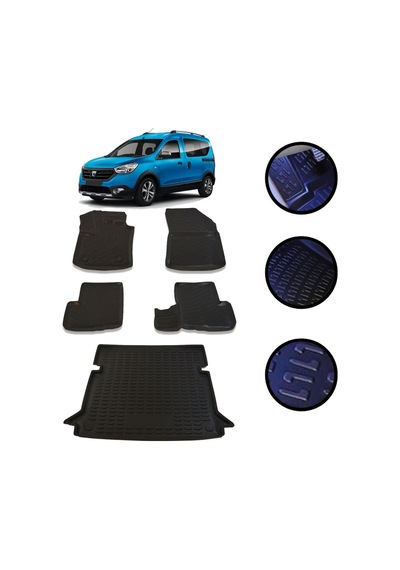 Dacia Dokker 2013-2021 Arası 4D Havuzlu Oto Paspas Ve Bagaj Set