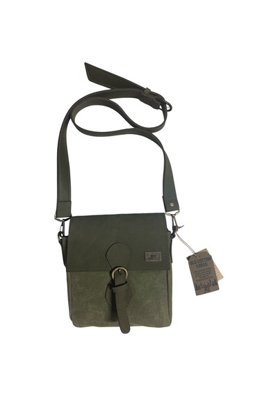 Old Cotton Cargo Kaliteli Su Geçirmez Unisex Küçük Kanvas Günlük Postacı Çantası 20 Cm X 20 Cm Haki