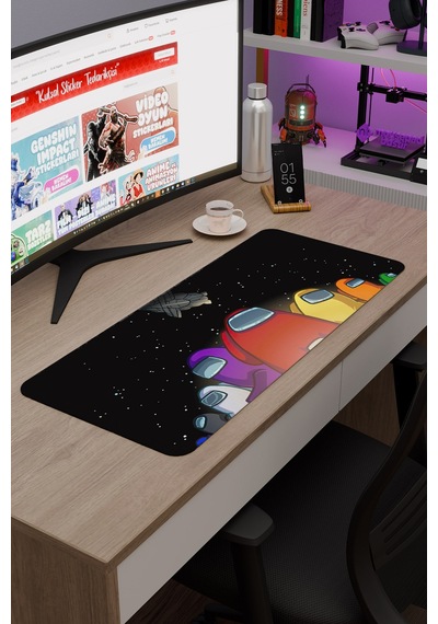 Among Us Kaymaz Dikişli Kauçuk Oyuncu Mousepad V4 - 70x30 Xl Gaming Mouse Pad Fare Altlığı