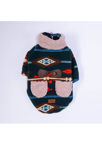 Pawstar Lacivert Chicago Ethnic Weave Küçük Irk Köpek Pofuduk Ceket