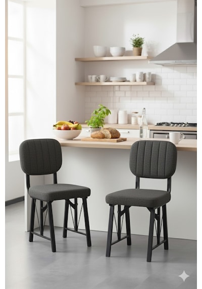 Elfin 70x110 Efes Sabit, 2 Sandalye 1 Bench, Masa Sandalye Takımı, Mutfak Masası Takımı - Antrasit Elfin 70x110 Efes Sabit, 2 Sandalye 1 Bench, Masa Sandalye Takımı, Mutfak Masası Takımı - Antrasit