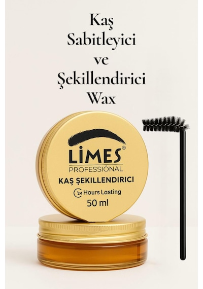 Limes Profesyonel Kaş Sabitleyici Ve Şekillendirici Wax 50 Ml + Fırça Uzun Süre Kalıcı Kaş Jeli Wax 0