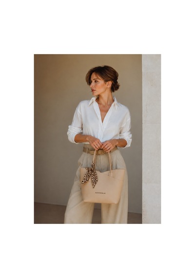 Just Polo Bej Kadin Omuz Cantasi 3'lu Set Gunluk Shopper Canta Krem