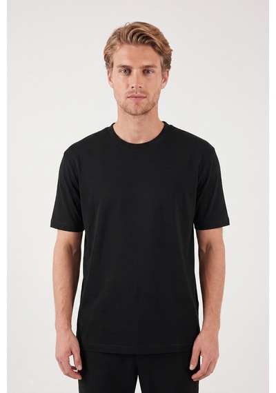 Buratti Pamuklu Relaxed Fit Bisiklet Yaka Basic T Shirt Erkek T Shirt 5905884 Siyah