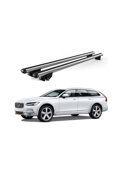 Kanca Volvo V90 Cross Country 2017 Ve Sonrası Uyumlu Gri Kilitli Ara Atkı 120cm Port Bagaj Tavan Barı