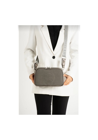 Just Polo Kadın Gri 5 Bölmeli Omuz Ve Çapraz Askılı Çantası-bd6000