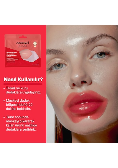 Dermokil Dolgunlaştırıcı Nemlendirici Hyaluronik Asit Hidrojel Patch Dudak Maskesi