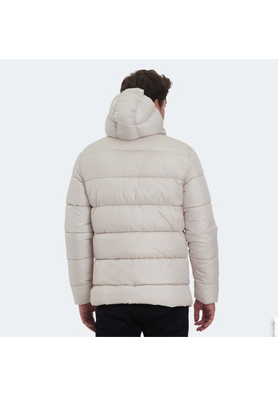 Slazenger GANEA IN Erkek Kapüşonlu Şişme Bej Mont & Kaban