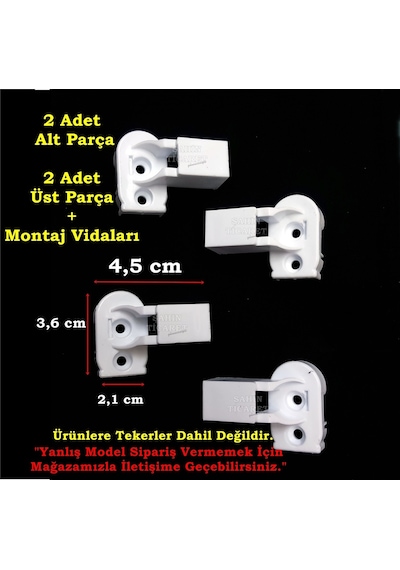 Duşakabin Plastik Kapı Parçası Duşakabin Yedek Parça 4.5 x 3.6 x 2.1 CM Beyaz