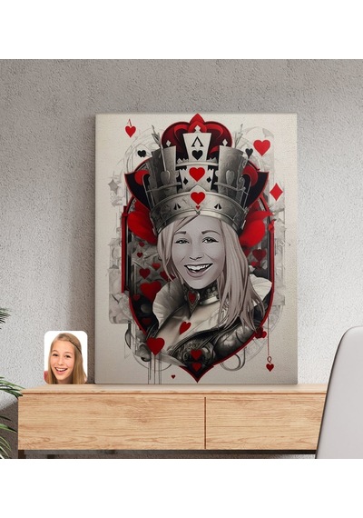 Bk Gift Kişiye Özel Maça Kızı Kraliçe Kanvas Tablo-3 50x70 , Sevgiliye Hediye, Arkadaşa Hediye Kobitmeyencom33359 Bk Gift