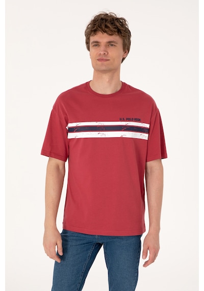 U.S. Polo Assn. Erkek Comfort Fit Vişne Bisiklet Yaka Tişört 50306912-VR223