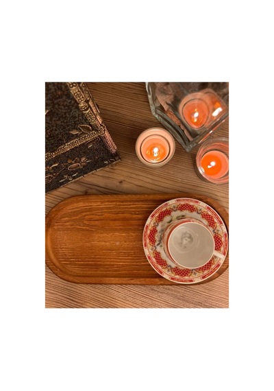Sunum Servis Tabağı 27x12 Cm Çok Amaçlı Yağdanlık Sabunluk Stand Altlık Kahverengi Kahverengi