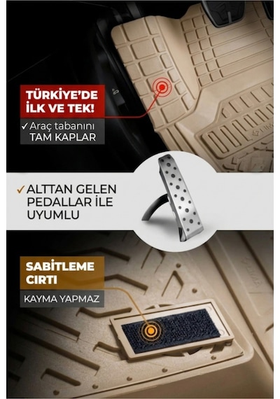 Skoda Octavia Premium Üniversal Oto Paspas Bej 4d Havuzlu