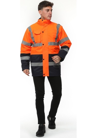 Uniprom İş Kabanı Parka Su Ve Rüzgar Geçirmez Rain Safety Model Membranlı Neon Turuncu Erkek Neon Turuncu