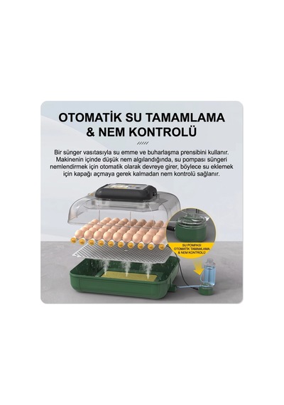 Kuluçka Makinesi Tam Otomatik 110 Yumurta Kapasiteli - Su Pompalı Ve Yedek Motorlu Bx-316434
