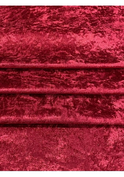 Enesar Home Parlak Kadife Bordo Kumaş Döşemelik Kumaş (Likrasiz & Astarli) 100 x 140 cm
