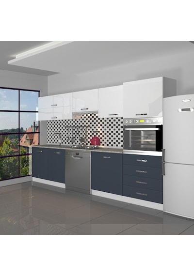 Decoraktiv Elite 280yq Ankastre Boy Dolaplı Mdf Hazır Mutfak Dolabı - Tezgah Dahil - Antrasit - Beyaz Decoraktiv Elite 280yq Ankastre Boy Dolaplı Mdf Hazır Mutfak Dolabı - Tezgah Dahil - Antrasit - Beyaz