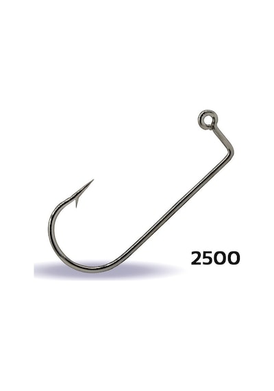 Youvella 2500 Jig Head İğnesi Delikli Uzun 100'lü Kutu Nikel 2/0