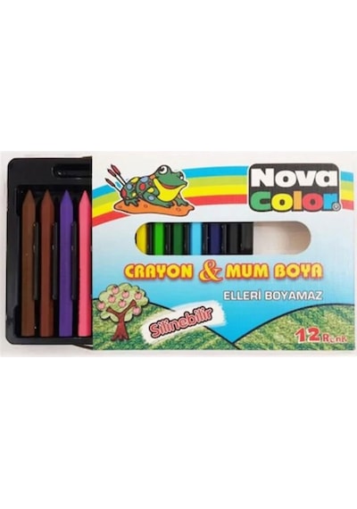 Nova Color Crayon Mum Boya 12 Renk Kısa Boy