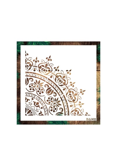 Kk Swords Stencil Tasarım Da002 Damask Duvar Ahşap Cam Boyama Deseni