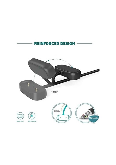 Amazfit T-rex 2 İçin Manyetik Usb Şarj Kablosu Siyah T-rex 2 İle Uyumlu Şarj Kablosu - Siyah