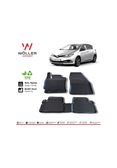 Toyota Uyumlu Auris Paspas 2013 2018 Arası 3D Havuzlu Wöller Paspas