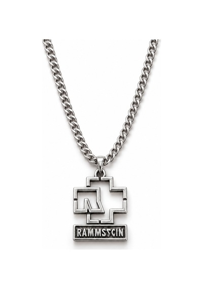 Rammstein Logo Kolye Gümüş Renk Geometrik Sembol Industrial Metal Kolyesi Altın - Gümüş