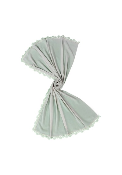 Mim Eşarp İğne Oyalı Şal Namaz Ve Mevlüt Örtüsü 60x150 Cm Pudra