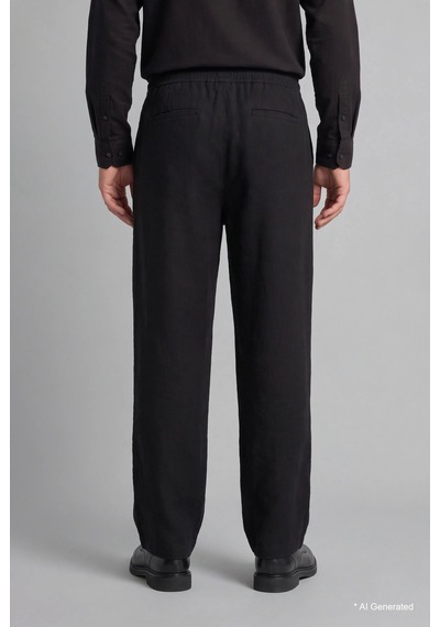 Defacto Relaxed Fit Rahat Kalıp Normal Bel Boru Paça Pantolon H1048ax26wnbk81 Siyah-bk81