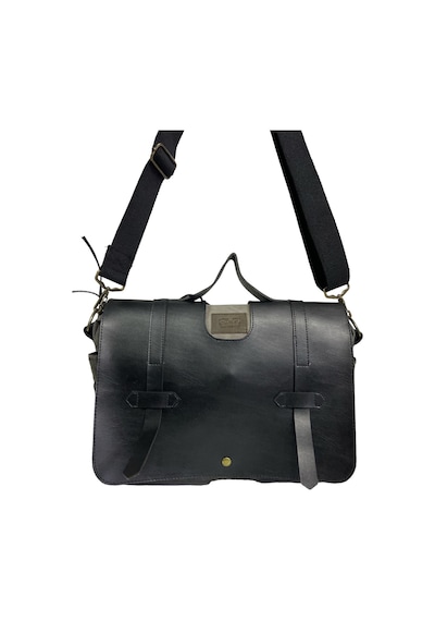 Old Cotton Cargo Kanvas Su Geçirmez Unisex Disayn Okul Gezi Iş Outdoor Postacı Çantası 35x24cm Siyah