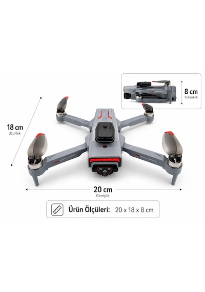 M4 Hava Dronu Dijital Şarj Göstergeli Kafasız Mod Yörüngede Uçuş Tek Tuş İniş Kalkış Fırçasız Motor Sabit Uçuş Akıllı 360 Derece Engel Algılama Ekranlı 4.3 İnç Kumanda