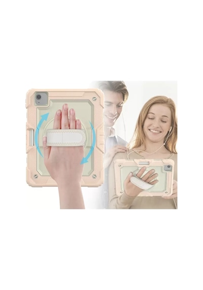Newface Apple iPad Uyumlu  Pro 11 2020 Kılıf Strap New Tablet Kapak - Pembe