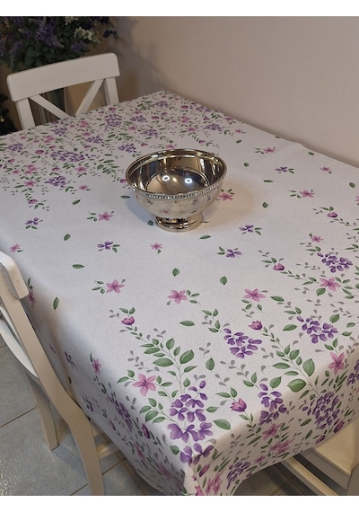 Elyaflı Pvc Muşamba - Desenli Silinebilir Masa Örtüsü Bej Fnt1233 140 X 240