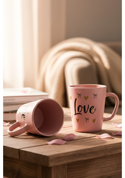 Rakle Love 2'li Kupa Seti Pembe 380 Cc Çok Renkli